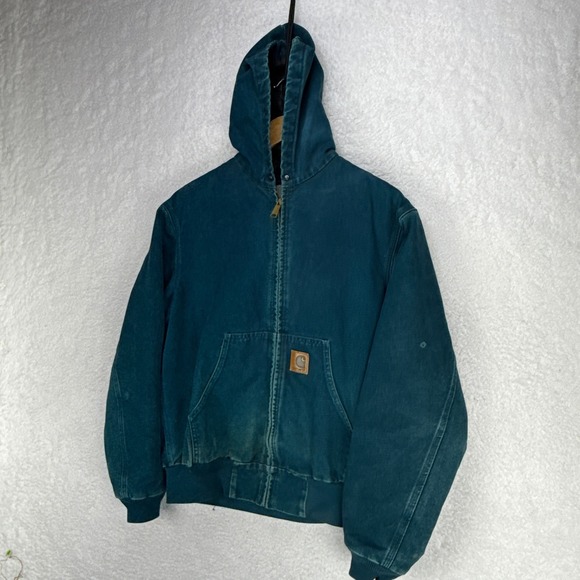 Carhartt Active Quilt Lined Jacket Mens Medium J06 DTL Dark Teal - Picture 16 of 16